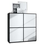 Vladon highboard cuba v2 placard 104 x 1055 x 355 cm buffet haut � 8 compartiments caisson en noir mat ...