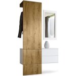 Vladon vestiaire garderobe carlton set 2 corps en blanc mat - panneau portemanteau en chne ribbeck