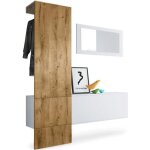 Vladon vestiaire garderobe carlton set 4 corps en blanc mat - panneau portemanteau en chêne ribbeck Vladon vestiaire garderobe carlton set 4 corps en blanc mat - panneau portemanteau en chêne ribbeck