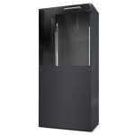Vladon vitrine armoire movie corps en noir mat - fa�ades en noir mat avec une bordure en noir haute brillance ...