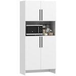Vlivra colonne de cuisine avec 4 portes et niche pour micro - ondes - pour cuisine - en bois - 79�40�175 ...