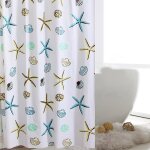 Vllcla rideaux de douche extra long bleu 180 / 200 / 220 / 240 cm 180x220 cm rideau salle de bain 220 ...