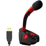 Voice microphone � pied usb pour ordinateur - micro de bureau professionnel - microphone de gamer pc ...