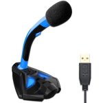 Microphone usb - professionnel - gaming - couleur bleu - compatible ps4 - filtre anti - pop