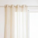 Voilage arca en mtal 140x240cm beige jacquard - beige lin - atmosphera createur dinterieur