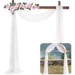 Voilage blanc mariage tenture mariage decor pour arche rideaux salon charpe de fentre voile draperie ...