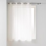 Voilage � ?illets 140 x 180 cm carlin naturel ? voile tiss� petite hauteur