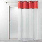 Voilage � oeillets 140 x 240 cm voile uni + jute orange kelonia