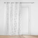 Voilage a oeillets 140 x 240 cm voile sabl imprim metallis lison argent