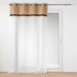 Voilage a oeillets 140 x 240 cm voile sablé + jute malory noir Voilage a oeillets 140 x 240 cm voile sablé + jute malory noir