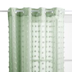 Voilage enfant petits pompons c�ladon 140x240 cm
