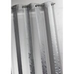 Voilage bicolore  rayures verticales argent 140x260 cm