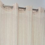 Voilage - home maison - terracotta - 140x260 cm - rayures bicolores - synthtique