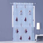 Voilage � ?illets - disney frozen - anna et elsa - bleu - 140x240 cm