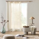 Voilage ?illets sunline 140 x 240 cm blanc / or - tissage fils m�tallis�s