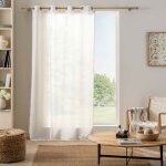 Voilage � ?illets yoko 140 x 280 cm - effet lin tiss� blanc tamisant
