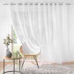 Voilage largeur baie vitrée 400 x 240 cm voile sablé lissea blanc Voilage largeur baie vitrée 400 x 240 cm voile sablé lissea blanc