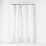 Paire droite anneaux 2 x 70 x 200 cm voile tisse linka blanc