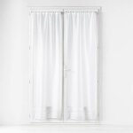 Paire droite passe tringle 2 x 70 x 200 cm voile sable lissea blanc