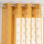 Voilage mia jaune moutarde 140x240cm - atmosphera cr�ateur dint�rieur