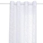 Voilage motif feuilles lazi blanc 140x240cm - atmosphera cr�ateur dint�rieur
