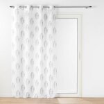 Voilage a oeillets 140 x 240 cm effet lin tiss imprime indila blanc