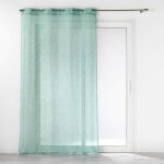 Voilage � ?illets solea sauge 140 x 240 cm - effet lin tiss� semi - transparent 100% polyester
