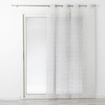 Voilage  oeillets 140 x 240 cm luminette fils metallises dixie blanc / or