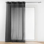 Voilage a oeillets 140 x 240 cm voil sable amani noir