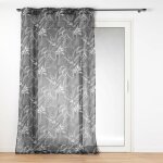 Voilage a oeillets 140 x 240 cm voile sabl� imprim� cabana noir