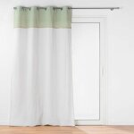 Voilage a oeillets 140 x 240 cm voile sabl� + jute janara sauge