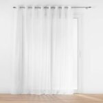 Voilage a oeillets baie vitrée 300 x 240 cm voile sable lissea blanc Voilage a oeillets baie vitrée 300 x 240 cm voile sable lissea blanc