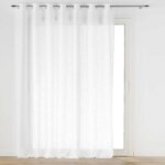 Voilage grande largeur  oeillets haltona blanc - effet lin tiss 240x240 cm