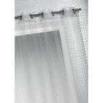 Voilage organza  fines rayures horizontales gris clair 140x240 cm