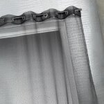 Voilage organza  fines rayures horizontales noir 140x240 cm