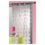 Voilage organza et jacquard cordons satin blanc 300x240 cm