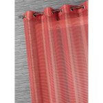 Voilage organza rayures fantaisies orange corail 140x240 cm Voilage organza rayures fantaisies orange corail 140x240 cm