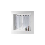 Voilages - douceur dinterieur - paire de voilage  fronces - 90 x 90 cm - chenilla - blanc