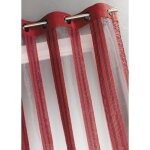 Voilage rayures verticales bordeaux 140 x 260cm