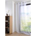 Voilage sabl� - monna - blanc - 135x260 cm - polyester