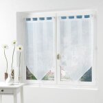 Voilage - salina - blanc - 2 pompons - 60x160cm