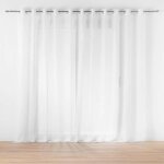 Voilage spécial baie vitrée 400 x 240 cm voile sable lissea blanc Voilage spécial baie vitrée 400 x 240 cm voile sable lissea blanc