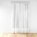 Paire droite passe tringle 2 x 70 x 240 cm voile tisse applique karla blanc
