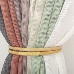 Voilage uni ajour� � ?llets - marron glac - 140 x 240 cm