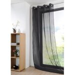 Voilage uni lger - home maison - 135 x 260 cm - ?illets - noir