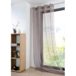 Voilage uni lger - home maison - 135 x 260 cm - taupe - ?illets ronds