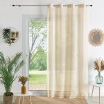 Voilage uni � oeillets grande largeur ecru 160x240 cm
