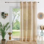 Voilage uni � oeillets grande largeur ficelle 160x240 cm