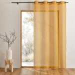 Voilage uni � oeillets grande largeur jaune 160x240 cm