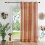 Voilage uni � oeillets grande largeur terracotta 160x240 cm